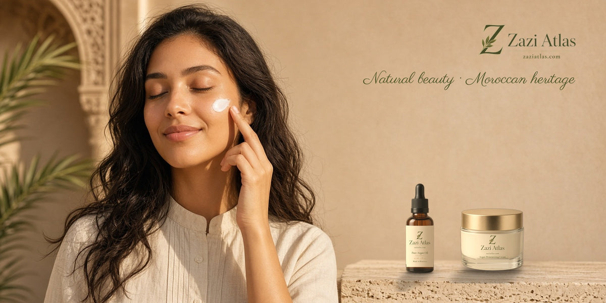 Woman applying Zazi Atlas argan cream